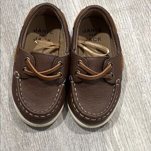 Janie and Jack Brown Moccasins with Suede Finish